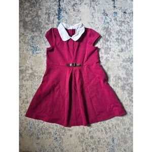 Janie and Jack Toddler Girl 2T Collared‎ Ponte Dress in Dainty Berry Colorway